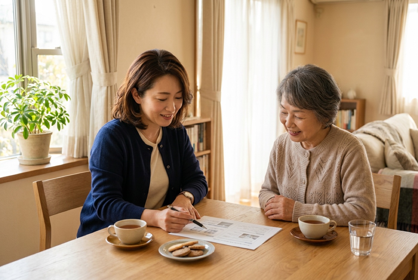 担当者が資料を示しながら説明している様子
