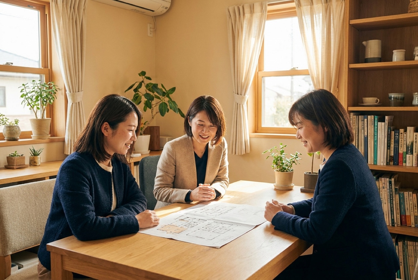 オフィスで打ち合わせをする社員