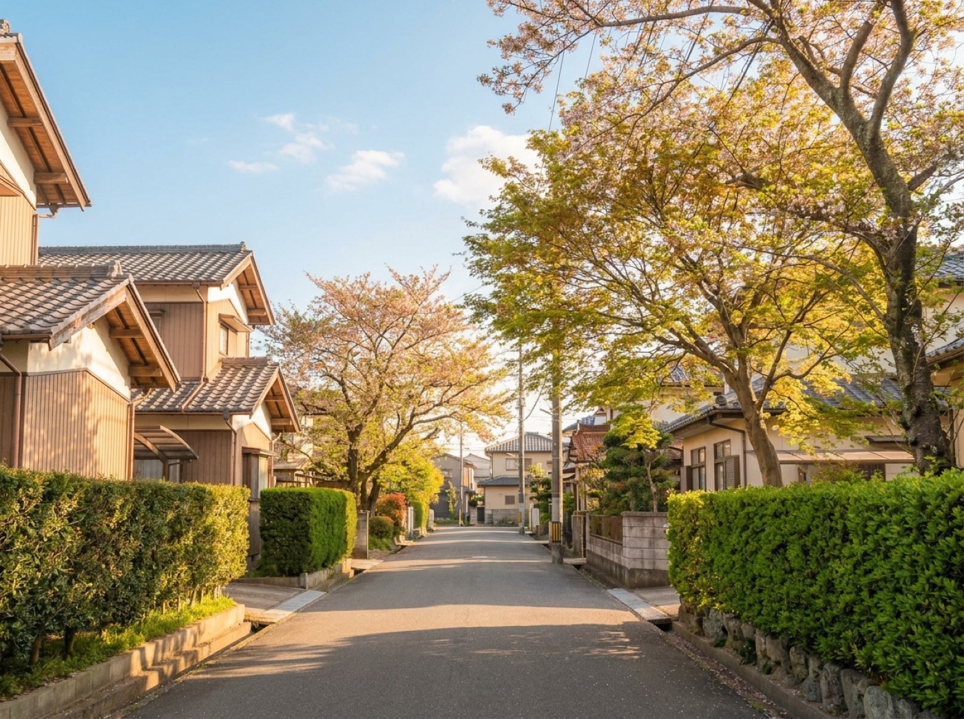 戸建てが並ぶ住宅街の様子